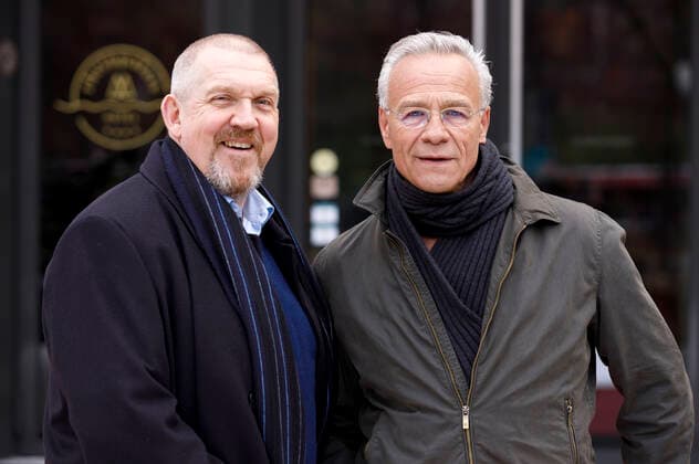 Dietmar Bär and Klaus J Behrendt at the photo shoot at the set of the 80 crime scene from Cologne Crime scene The death of the others at the Hotel Rheinpalais Cologne, 27 11 2019 Foto:xC.xHardtx xFuturexImage