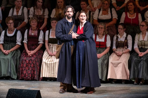 SALZBURGER ADVENTSINGEN Bernhard Teufl as Josef and Simone Vierlinger as Maria on 27 11 2019 during the photo rehearsal of the SALZBURGER ADVENTSINGEN Großes Festspielhaus, Salzburg, Austria Photo ERNST WUKITS