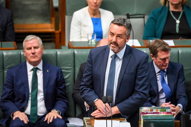 QUESTION TIME, Australian Veterans Affairs Minister Darren Chester speaks during House of Representatives Question Time at Parliament House in Canberra, Tuesday, December 3, 2019. ( NO ARCHIVING, EDITORIAL USE ONLY, NO USE IN BOOKS WITHOUT CONSENT CANBERRA ACT AUSTRALIA  Copyright: xLUKASxCOCHx 20191203001435865886
