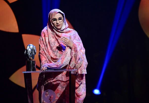 Aminatou Haidar is an outstanding nonviolent activist and human rights defender from Western Sahara receives the 2019 Right Livelihood Award at Cirkus, in Stockholm , Sweden on Dec 04, 2019 STOCKHOLM SWEDEN x11720x,  Copyright: xErikxSimander TTx SWEDEN RIGHT LIVELIHOOD AWARD