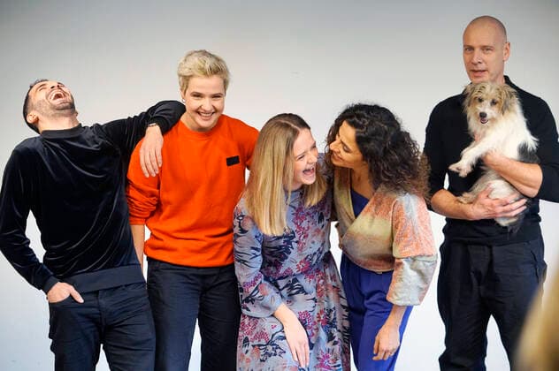 Hassan Akkouch, Melina Borcherding, Sarina Radomski, Sesede Terziyan, Christoph Grunert and the dog Stulle at the photo shoot for the ARD crime series WaPo Berlin at the 25hours Hotel Bikini Berlin, 05 12 2019 Foto:xT.xBartillax xFuturexImage