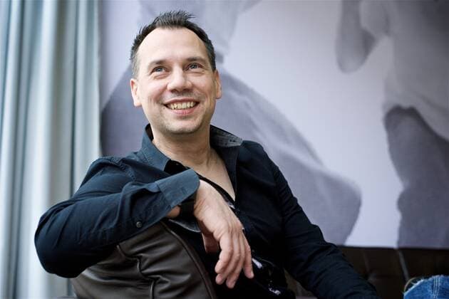 Sebastian Fitzek In an interview on the film adaptation of his book Das Joshua Profil in the office of the UFA Berlin Germany
