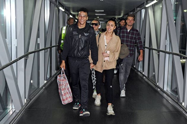 RTL Jungle Camp 2020 Prince Damien , Elena Miras and Raul Richter on the occasion of the arrival of the candidates of the RTL show Ich bin ein Star kommt mich hier rausholt mich vom Jungle Camp 2020 on 28 01 2020 at Frankfurt Airport 20200128MWI17719