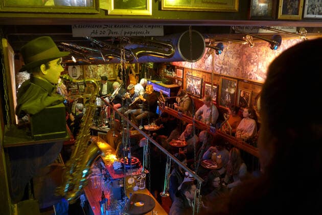 Papa Joes jazz club in the old town of Cologne, which is the oldest jazz club in Germany according to his own account Every evening there are live concerts, the Red Beans Ragtime Band performs New Orleans Jazz