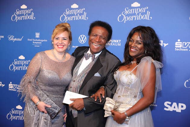 In the picture Roberto Blanco with Mrs. Luzandra Strasbourg taken on 07 02 2020 Dresden SemperOperaball 2020