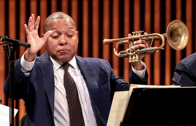 Winter Jazz 2020 Jazz at Lincoln Center Orchestra with Wynton Marsalis on stage in the DR Concert Hall in Copenhagen on Monday, February 10, 2020 Trumpeter Wynton Marsalis is the CEO and artistic director of Jazz at Lincoln Center and acclaimed trumpet player, band leader and composer Winter Jazz Festival celebrates its 20th edition with it largest and most progressive program to date on February 6, 29 in  Copyright: TorbenxChristensen TorbenxChristensenx COP200 spdk20200211-005909-L