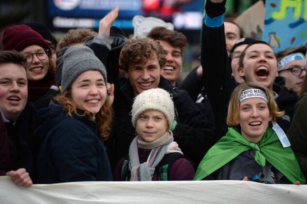 Hamburg, the 21 02 2020 Greta Thunberg at the start of the Fridays for Future Demo in Hamburg Greta Thunberg at Fridays for Future in Hamburg, Hamburg St Pauli Hamburg Germany