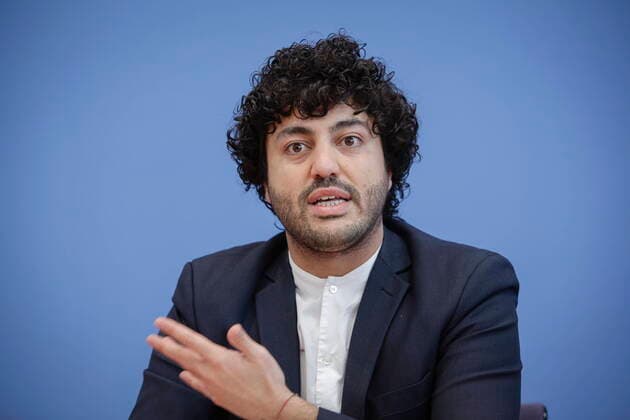 27 02 2020, Berlin, Germany Press conference Reaction of the Federal Conference of MigrantOrganizations to Hanau Photo Dr Cihan Sinanoglu, Press Spokesman of the Turkish Community in Germany