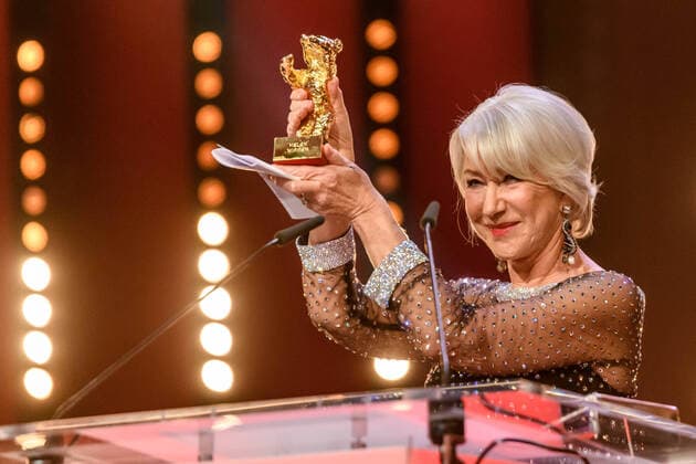 Actress Helen Mirren during the award of the Golden Honorary Bear to Helen Mirren at the 70 International Film Festival Berlin snapshot photography xF Boillot