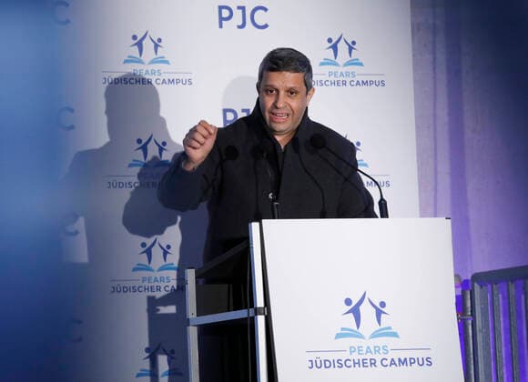 Raed Saleh, Chairman of the SPD Parliamentary Group in the Berlin House of Representatives, Germany, Berlin, Topping out ceremony for the construction of the Jewish Campus Berlin, 01 03 2020