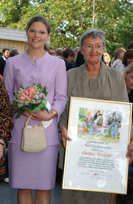 Distribution of the Literature Prize to Astrid Lindgrens memory 2003 06 04 Crown Princess Victoria and Christine Nöstlinger c Karin Törnblom IBL royal house Sweden x2377x,  Copyright: xKarinxTörnblom TTx