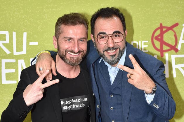 Tim Seyfi and Adnan Maral at the film premiere of The Kangaroo Chronicles on 3 03 2020 in Berlin The Kaenguru Chronicles Film premiere in Berlin