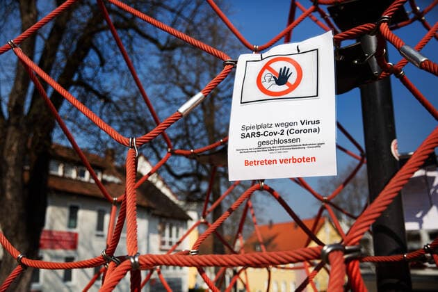 Playground closed due to virus SARS Cov 2 Corona closed Playground in the city centre of Nürtingen No entering the playground Playground closed due to virus SARS Cov 2 Corona closed Playground in the city centre of Nürtingen No entering the playground
