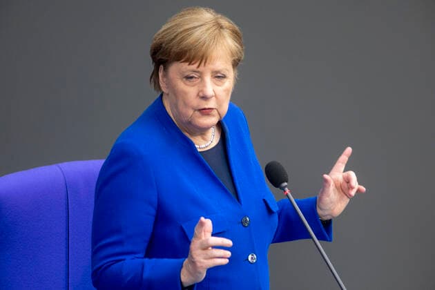 Germany, Berlin, Bundestag, 159 Session, questioning the Federal Government, Chancellor Angela Merkel CDU, 13 05 2020
