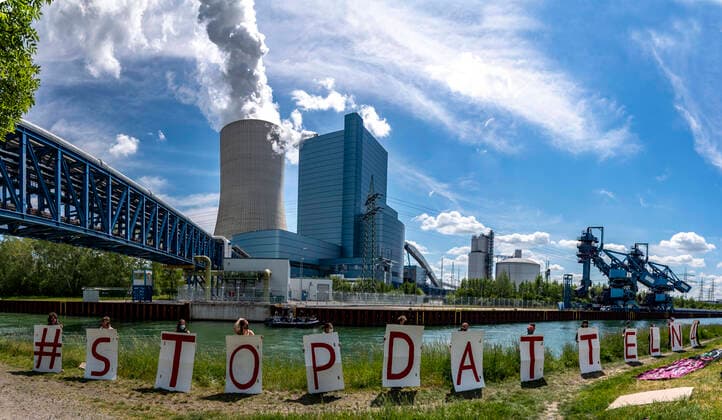 Protest against the Uniper hard coal-fired power plant Datteln 4, the grouping Endegelände, Datteln, NRW, Germany Protest Datteln4
