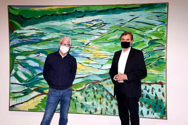 Bernd Zimmer and Wolfgang Jahn at the vernissage of the exhibition Terranaut Malerei Die Idee Stoa169 in the gallery Jahn Pfefferle Munich, 10 06 2020 Foto:xS.xAdamx xFuturexImage