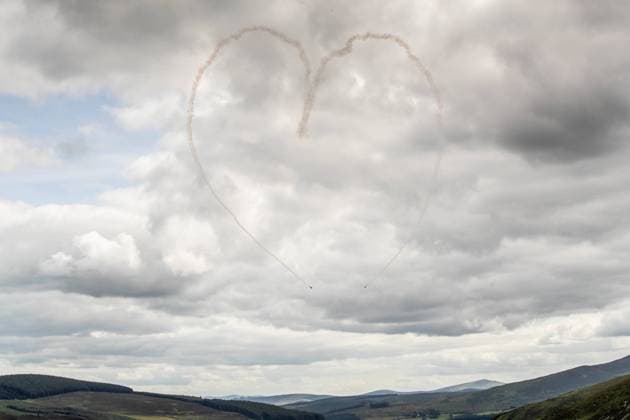 EDITORIAL USE ONLY Red Bull Matadors Aerobatic Display Over The East Coast of Ireland 2 7 2020 Pictured today at Lough Tay, the Red Bull Matadors piloted by Paul Bonhomme & Steve Jones, took to the skies to perform a thrilling aerobatic display along the east coast of Ireland GivesYouWings The Red Bull Matadors 2 7 2020  Copyright: x INPHO MorganxTreacyx 0047500535st