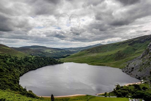 EDITORIAL USE ONLY Red Bull Matadors Aerobatic Display Over The East Coast of Ireland 2 7 2020 Pictured today at Lough Tay, the Red Bull Matadors piloted by Paul Bonhomme & Steve Jones, took to the skies to perform a thrilling aerobatic display along the east coast of Ireland GivesYouWings The Red Bull Matadors 2 7 2020  Copyright: x INPHO MorganxTreacyx 0047500537st