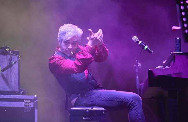 Photo IPP Felice De Martino Napoli 05 08 2020 Events Morgans Concert In the photo Morgan Marco Castoldi smokes a cigarette Italy Photo Press World Copyright  0