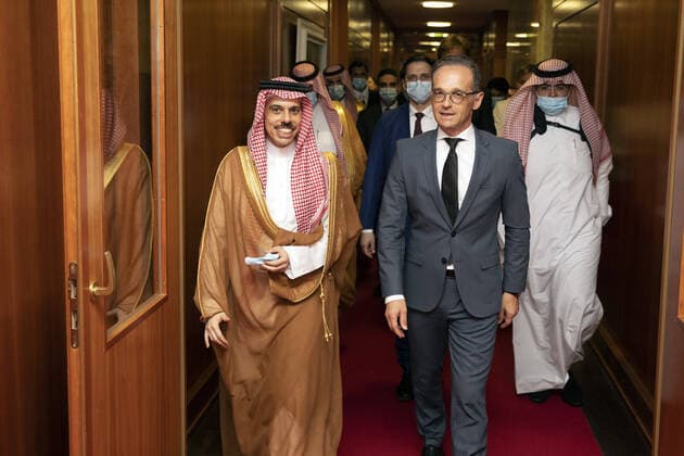 Federal Foreign Minister Heiko Maas, SPD, meets the Foreign Minister of Saudi Arabia, Faisal bin Farhan Al Saud, in the Foreign Office 19 08 2020 Berlin Germany Copyright: xThomasxKoehler photothek.dex