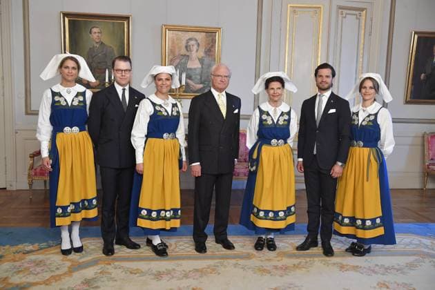 STOCKHOLM 2019 06 06 Princess Madeleine, Prince Daniel, Crown Princess Victoria, King Carl XVI Gustaf, Queen Silvia, Prince Carl Philip and Princess Sofia at the National Day reception at Stockholm Castle in connection with the National Day celebration Stockholm Sweden x11920x,  Copyright: xKarinxTörnblom TTx NATIONALDAGEN KUNGAFAMILJEN