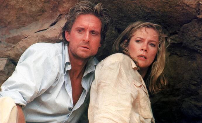 THE JEWEL OF THE NILE MICHAEL DOUGLAS, KATHLEEN TURNER Date: 1985. Strictly editorial use only in conjunction with the promotion of the film. Credit line mandatory. This image is copyright of the film company and is supplied under the terms of issue as film still. No commercial or book cover use permitted without prior consent from the film company.  Mandatory credit line: Image courtesy 20TH CENTURY FOX Ronald Grant Archive Mary Evans