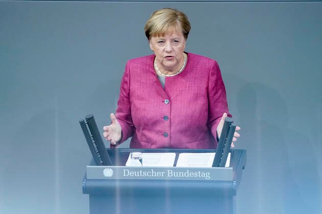 179th Session of the German Bundestag in Berlin News, 30 09 2020, Berlin Angela Merkel Portrait of the Chancellor of the Federal Republic of Germany during her speech at the 179th Session of the German Bundestag in Berlin Berlin Berlin Germany