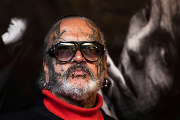 Photographer and doorkeeper of the Club Berghain Sven Marquardt during a press tour before the opening of his exhibition Stageless in the Friedrichstadt Palast in Berlin on 1 October 2020 Exhibition of the photographer Sven Marquardt in Berlin