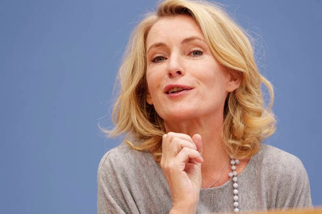 Maria Furtwängler 2020 10 15, Berlin, Germany Federal Press Conference Prominent women campaign for more women in leading positions in business, science, society, culture and sports In the picture Dr Maria Furtwängler, actress, producer, co-founder of the MaLisa Foundation