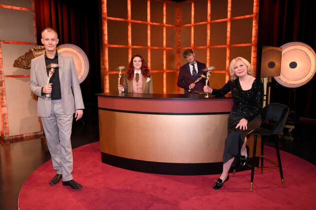 Max Uthoff, Tahnee, Sebastian Krämer and Maren Kroymann at the presentation of the Bavarian Cabaret Prize 2020 in BR Studio Unterföhring, 26 10 2020 Foto:xS.xAdamx xFuturexImage