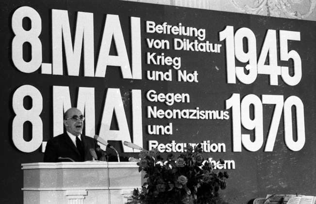 8 May 1945 as the day of liberation 1970 DEU, Germany, Bonn With an international ceremony, the Association of the Persecuted of the Nazi Regime VVN commemorated 8 May 1945 as the day of liberation from the Nazi regime DEU, Germany, Bonn With an international ceremony, the Association of the Persecuted of the Nazi Regime VVN commem
