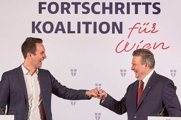 Vienna 16 11 2020 Vienna Election 2020 Coalition After successfully ending coalition negotiations between the SPÖ and the NEOS, the two party leaders