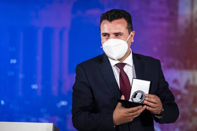 Zoran Zaev, Prime Minister of Northern Macedonia, recorded at the award ceremony of the Human Rights Award 2020 of the Friedrich Ebert Foundation in Berlin, 16 11 2020 Berlin Germany Copyright: xFlorianxGaertner photothek.netx