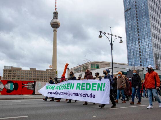 Silence march through Berlin on 22 November 2020 in Berlin On 22 November the so-called silent march took place in several German cities, also