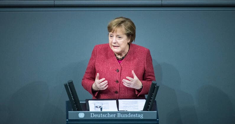 Chancellor Angela Merkel speaks on 09 12 2020 to the budget in the Bundestag in Berlin Photo bildgehege Bundestag Budget