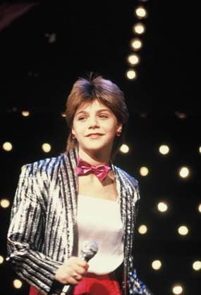 The singer Sandra Kim who won the Eurovision Song Contest in Bergen, Norway, on 3 May 1986 during a TV appearance on 15 06 1986.