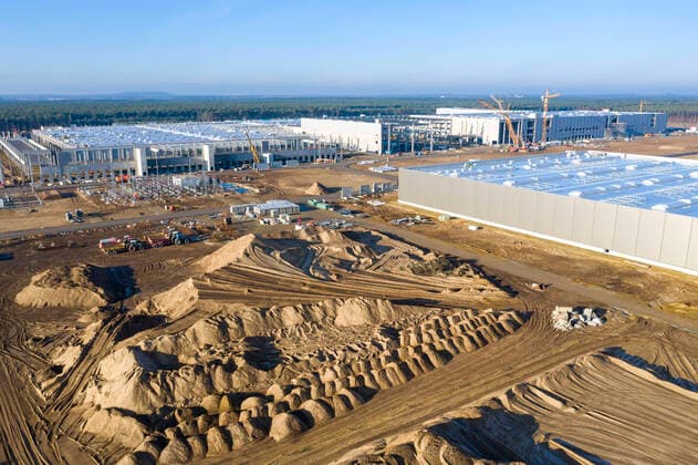 Germany, Brandenburg, Tesla Gigafactory Berlin Brandenburg under construction, 19 12 2020