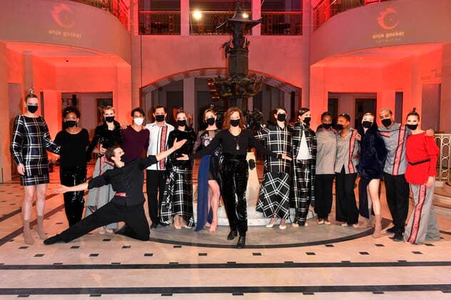 Anja Gockel with models at the Anja Gockel Fashion Art Show Embraceland during the Berlin Fashion Week Autumn Winter 2021 22 at the Hotel Adlon Berlin, 19 01 2021 Foto:xF.xKernx xFuturexImage