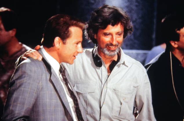 Harvey Keitel, Philip Kaufman, Rising Sun (1993) 20th Century Fox File Reference 34082-408THA Hollywood CA USA  Copyright: xAmericanxPictorialxCollection ThexHollywoodxArchivex 34082408THA