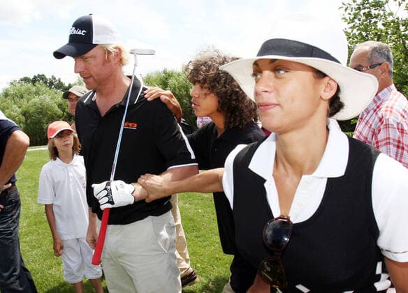 Boris Becker with his son Noah and his stepmother Lilly Boris Becker with his son Noah and his stepmother Lilly Inauguration of the Beckenbauer Golf Course on 18 06 2007, Bad Griesbach Bavaria Germany