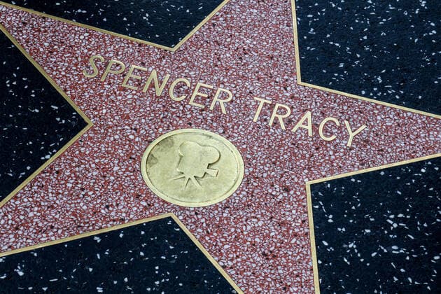 Hollywood Walk of Fame USA, United States of America, California, Los Angeles, 17 02 2020 Hollywood Boulevard, about 2700 stars are embedded in the pavement Celebrities are honored who played or still play an important role in the American entertainment industry Category Motion Pictures Film Star for Spencer Tracy