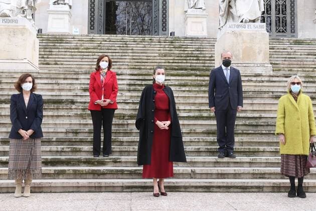 Spanish Queen Letizia during a visit to Concepcion Arenal La pasión Humanista 1820 1893 exhibition in Madrid on Tuesday, 16 February 2021 Cordon Press