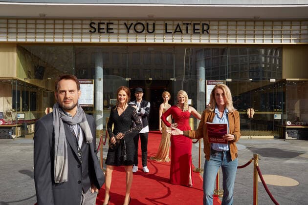Under the motto SEE YOU LATER Madame Tussauds Berlin presents wax figures of Moritz Bleitreu, Maria Furtwaengler, Julia Roberts, Barbara Schoenberger, Mark Forster and Nicole Kidmann on the red carpet in front of the Zoo Palast Berlin on 25 02 2021 Madame Tussauds Berlin SEE YOU LATER