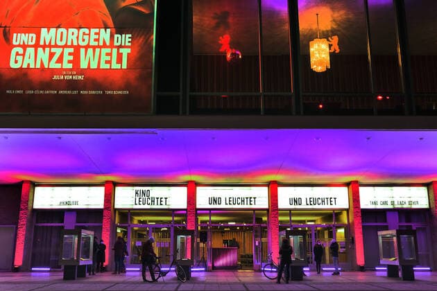 28 02 2021, Berlin, DEU On the eve of the Berlinale, the Kino International in Berlin draws attention to the Corona-conditioned situation of cinemas under the motto Cinema shines For you