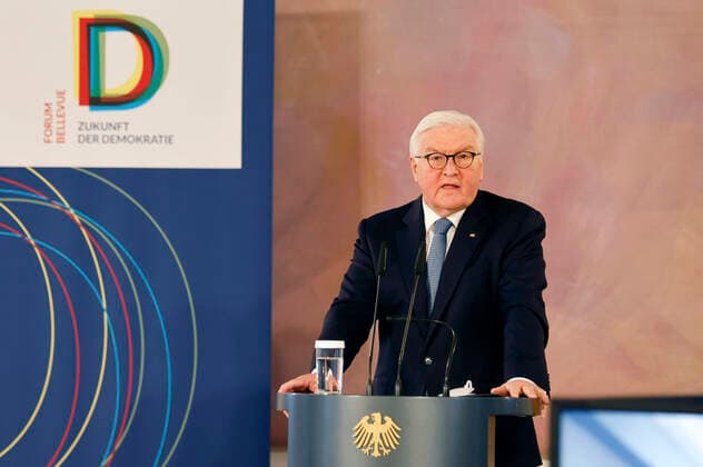 Frank Walter Steinmeier at the 11 Forum Bellevue Democracy and the Digital Public Sphere A Transatlantic Challenge at Bellevue Palace Berlin, 01 03 2021 Foto:xJ.xMWx xFuturexImage