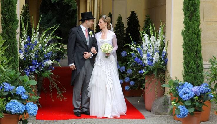 at the wedding church wedding of Georg Friedrich Prince of Prussia with Princess Sophie of Isenburg in the Friedenskirche in Potsdam Copyright: xEventpressxHerrmannx