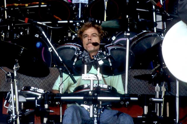 Frank Beard of ZZ Top at the sound check for the Recycler World Tour concert at Milton Keynes Bowl Milton Keynes, 06 07 1991 Foto:xR.xKeuntjex xFuturexImage