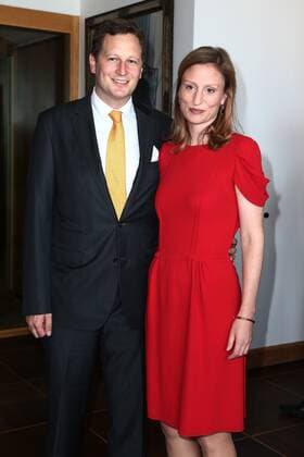 Georg Friedrich Prince of Prussia and wife Sophie Princess of Prussia née Princess of Isenburg at the reception for the 70th birthday of publisher Friede Springer at the Axel Springer Journalists Club in Berlin Copyright: xEventpressxRadkex