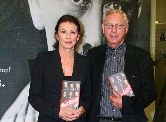 Iris Berben and Uwe Karsten Heye Chairman of the association Gesicht zeigen at the book launch Mein Kampf gegen Rechts at the Topography of Terror in Berlin. Copyright: xEventpressxHHHx