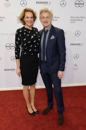 Dominic Raacke and Alexandra Rohleder at the show BALDESSARINI Mercedes Benz Fashion Week Berlin Autumn Winter 2016 at Brandenburger Tor Gate Berlin Copyright: xEventpressxFuhrx